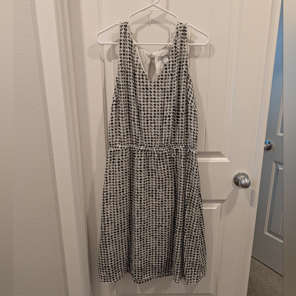 White House Black Market Black and White Backless Dress